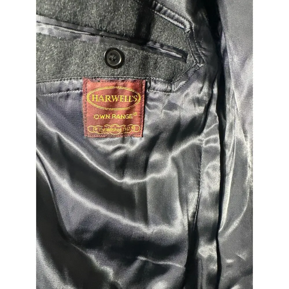 HARWELL’s Wool Cashmere Blend Double-Breasted Over Coat VTG  Size 44